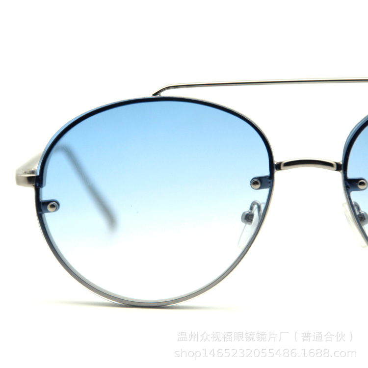 温州高端眼镜厂家 潮款金属圆框太阳镜批发 可来样定制墨镜示例图5