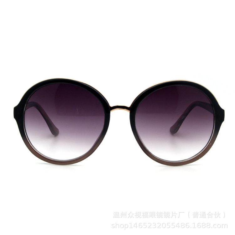 温州高端眼镜厂家 潮款金属圆框太阳镜批发 可来样定制墨镜示例图9