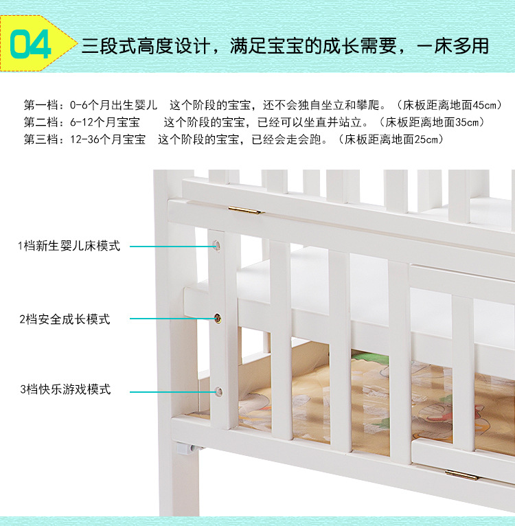 厂家批发供应 全实木婴儿床、儿童床【小宝乐家】新品发布招商中示例图5