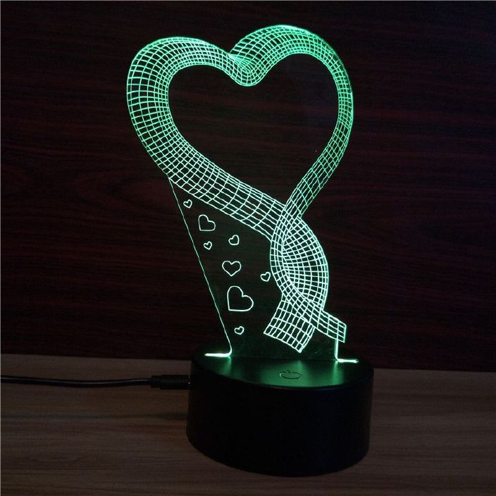 3D创意小台灯LED亚克力小夜灯3D灯情人节浪漫礼物礼品灯示例图5