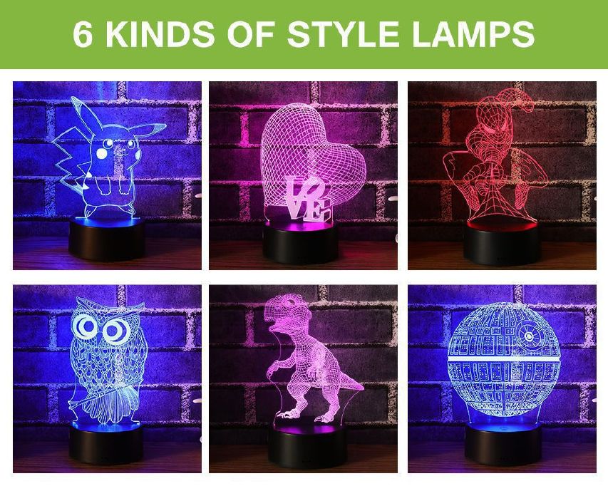 3D创意小台灯LED亚克力小夜灯3D灯情人节浪漫礼物礼品灯示例图8