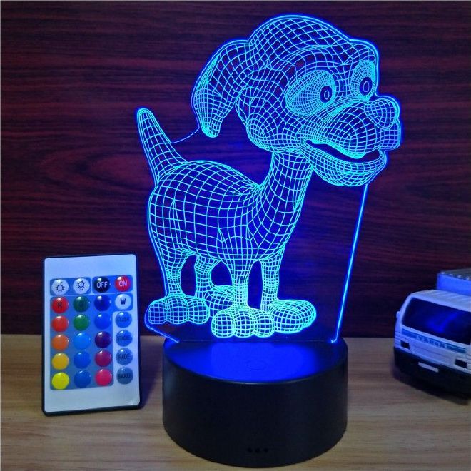 小狗3D灯USB触摸创意小台灯 LED亚克力小夜灯 外贸专供一个代发示例图3