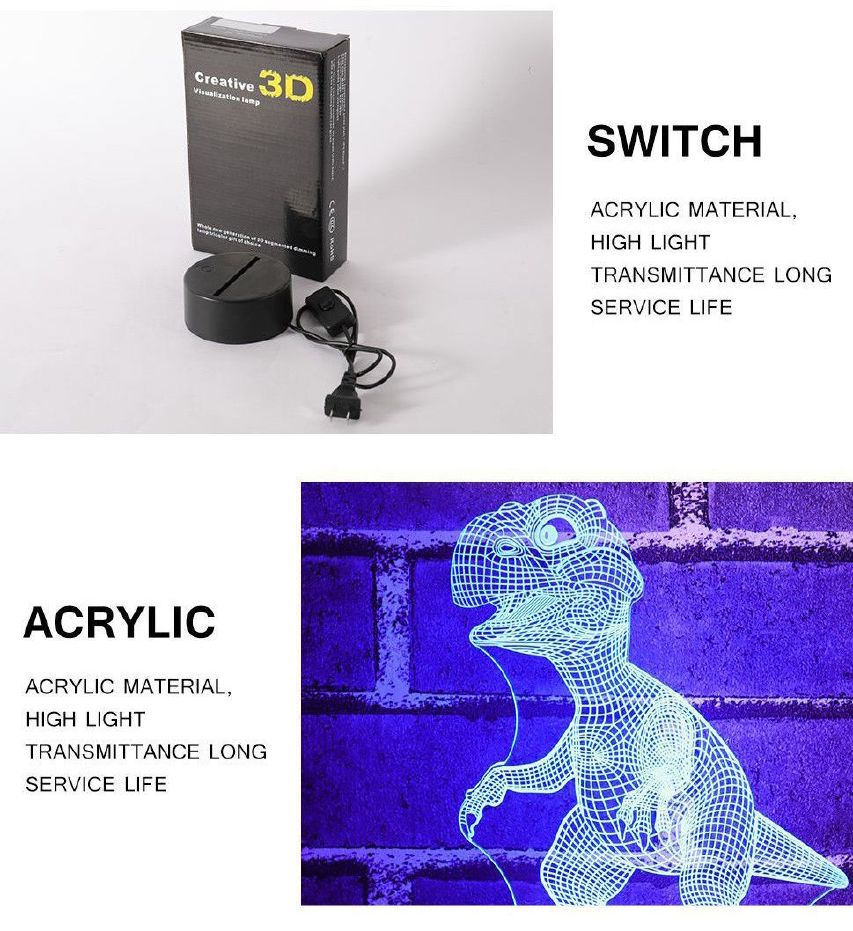 外贸礼品灯USB触摸3D创意小台灯 LED亚克力小夜灯 工厂直销示例图13