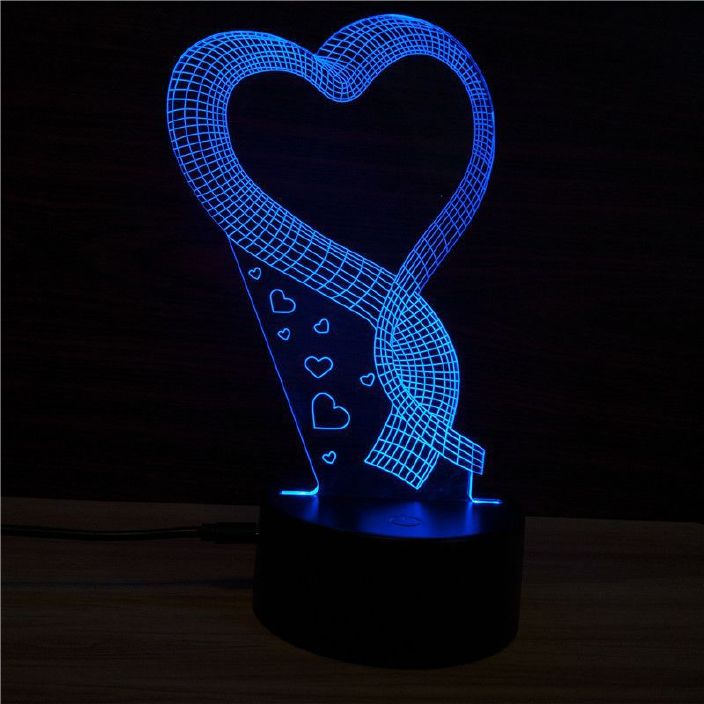 3D创意小台灯LED亚克力小夜灯3D灯情人节浪漫礼物礼品灯示例图2