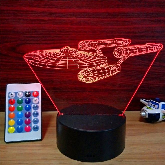 星球大战星际迷航3D灯USB触摸七彩小台灯LED小夜灯 支持定制示例图1