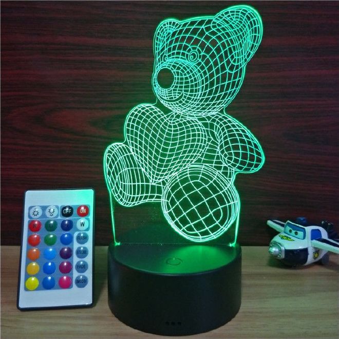 外贸礼品灯USB触摸3D创意小台灯 LED亚克力小夜灯 工厂直销示例图2