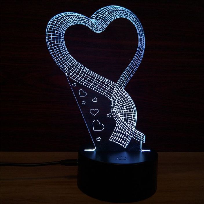 3D创意小台灯LED亚克力小夜灯3D灯情人节浪漫礼物礼品灯示例图7