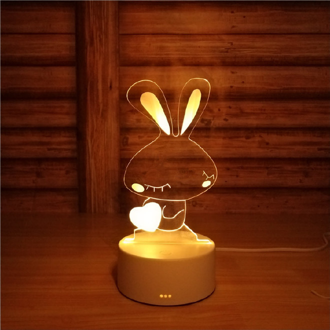 电商新款情人节爱心3D小夜灯 亚克力LED视觉灯 礼品氛围小台灯示例图10