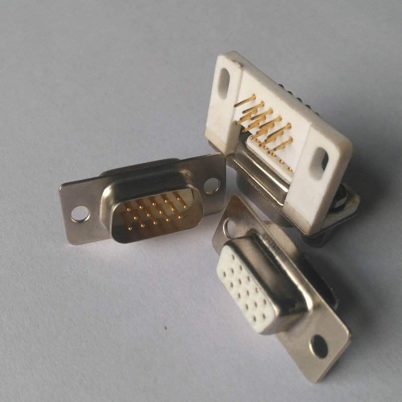 15芯D型铜合金车针VGA端口连接器 不锈钢电镀视频设备连接器示例图4