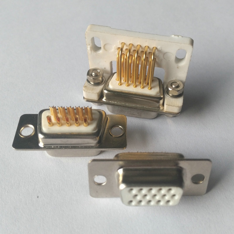 15芯D型铜合金车针VGA端口连接器 不锈钢电镀视频设备连接器示例图6