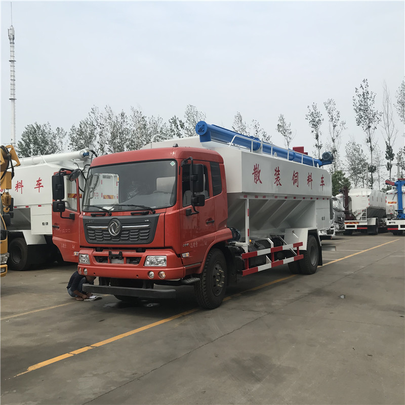 北京电动饲料罐车 东风天龙15吨散装饲料车