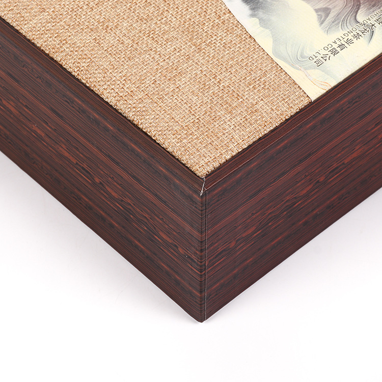 方形牛皮礼品纸盒纸抽屉仿木纸盒定制 高端茶叶礼品包装盒定做示例图10