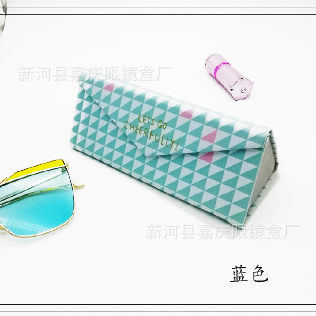 新款小清新糖果色三角形可折叠太阳镜墨镜光学眼镜盒便携有现货示例图20