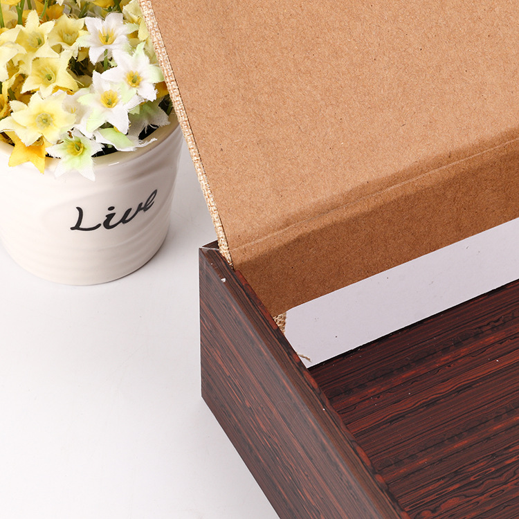 方形牛皮礼品纸盒纸抽屉仿木纸盒定制 高端茶叶礼品包装盒定做示例图12