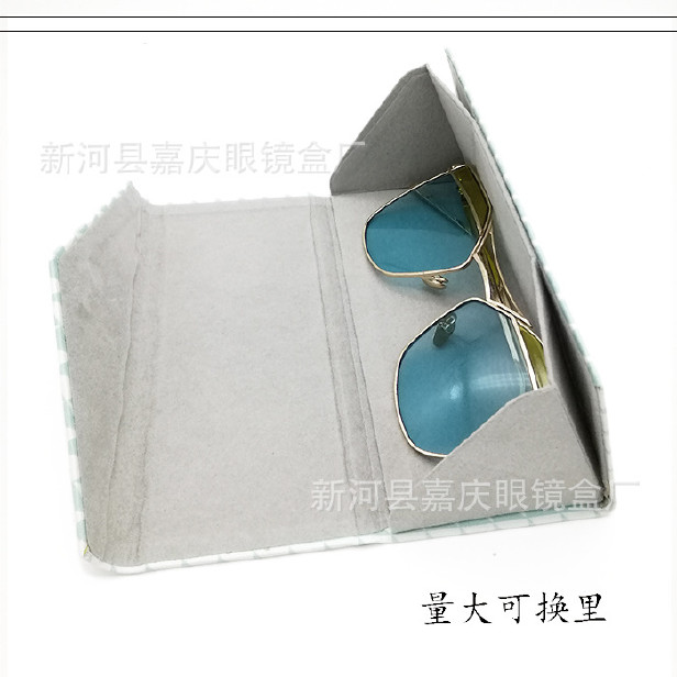 新款小清新糖果色三角形可折叠太阳镜墨镜光学眼镜盒便携有现货示例图17