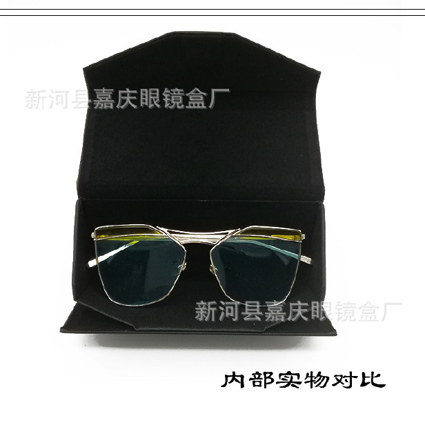 十字纹三角形可折叠眼镜盒太阳镜盒光学钱包眼镜盒现货可印店名示例图15