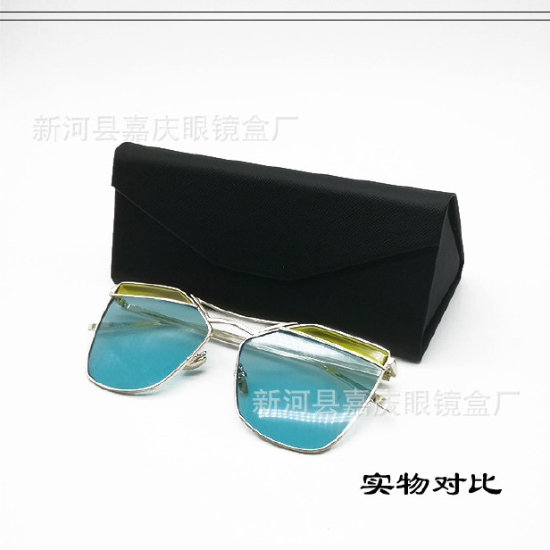 十字纹三角形可折叠眼镜盒太阳镜盒光学钱包眼镜盒现货可印店名示例图14