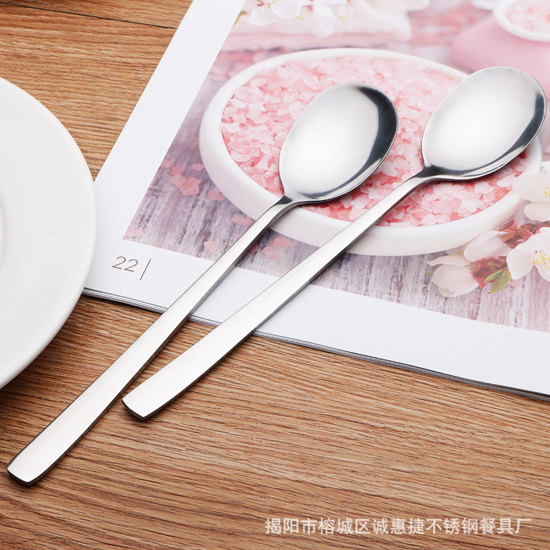 诚惠捷韩式勺410 长柄勺子不锈钢 光面大圆勺可定制LOGO工厂直批示例图18