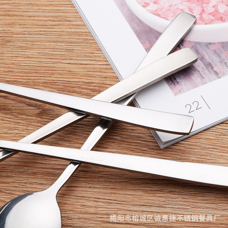 诚惠捷韩式勺410 长柄勺子不锈钢 光面大圆勺可定制LOGO工厂直批示例图10
