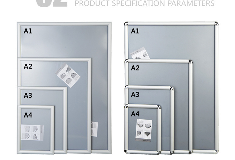 前开启式海报框展示架 电梯广告铝合金挂墙xiang框 定制示例图4