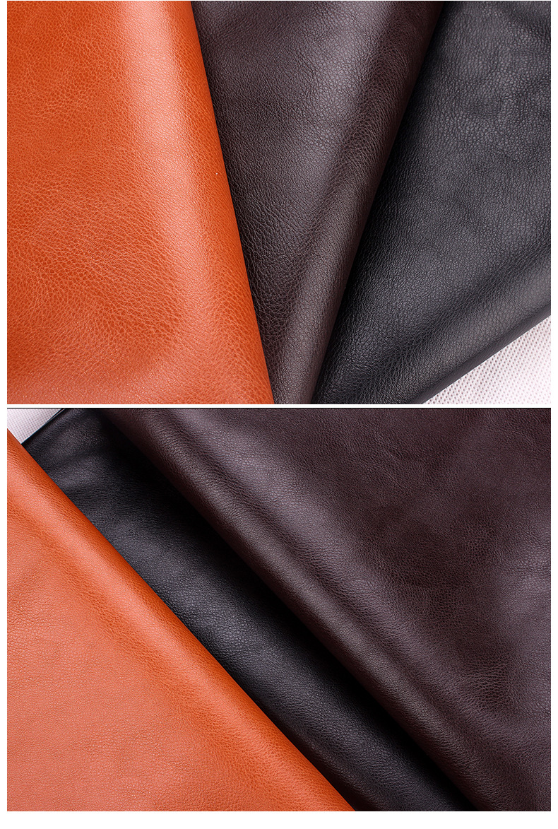 厂家直销 PU皮革面料1.0厚背涂底箱包沙发皮带人造革小荔枝纹皮料示例图10