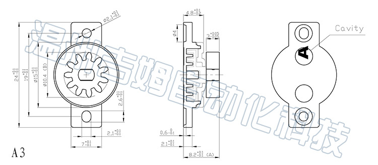 齿轮阻尼器厂家特价缓冲齿轮阻尼齿轮液压双向旋转阻尼器DAA15A3示例图2