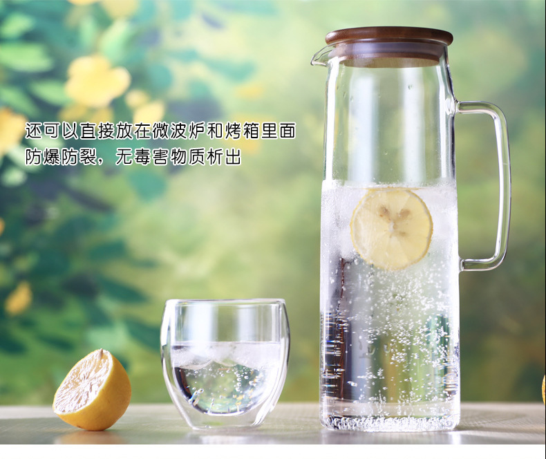 玻璃凉水壶透明耐热玻璃冷水壶 防爆耐高温白开水壶 冰水壶示例图7