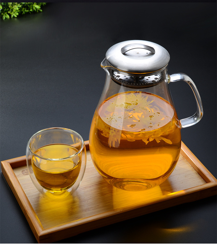 热销玻璃茶具 玻璃茶壶 凉水壶 泡茶壶 花茶壶示例图7