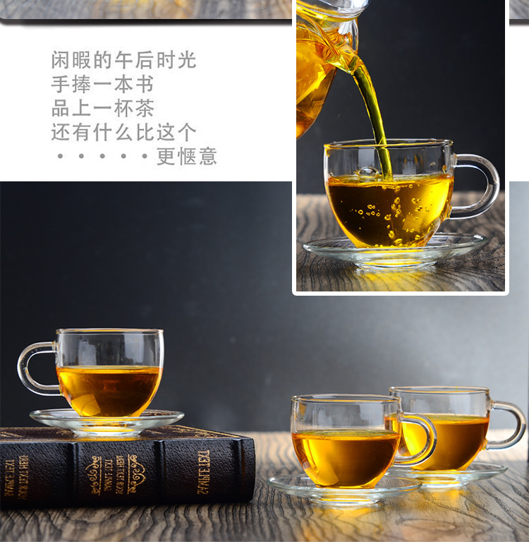 加厚耐热透明带把玻璃杯子花茶杯水杯功夫小茶杯品茗小咖啡杯茶具示例图17