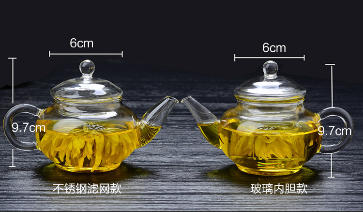 耐热玻璃茶壶功夫茶具花茶壶套装 透明过滤内胆耐高温小号品茶壶示例图10