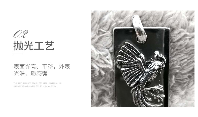 韩版时尚潮流钛钢方形吊坠 个性创意不锈钢男女款首饰品可定制示例图12