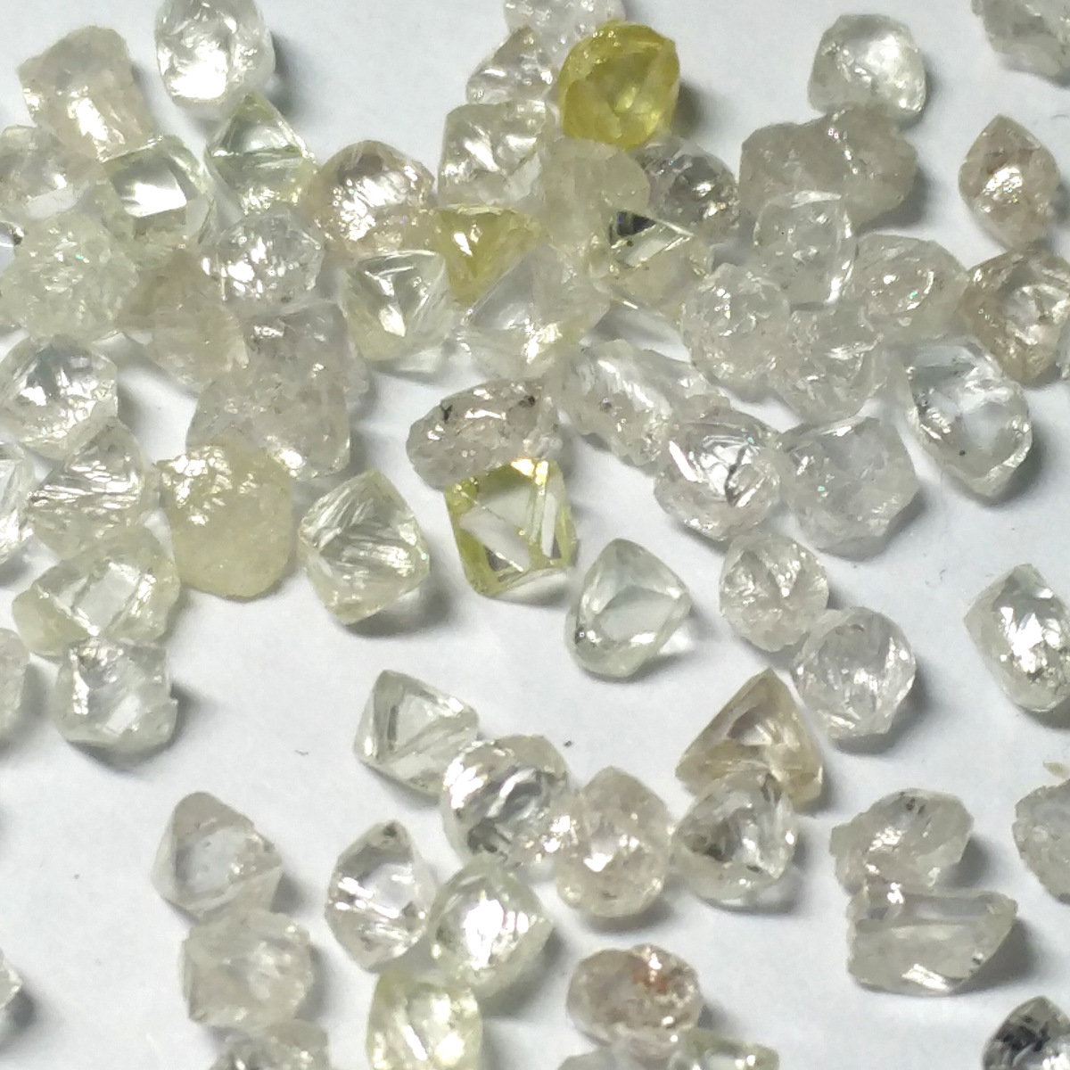 天然白色钻石原石金刚石颗粒5到70分净度颜色高钻石珠宝打磨示例图1