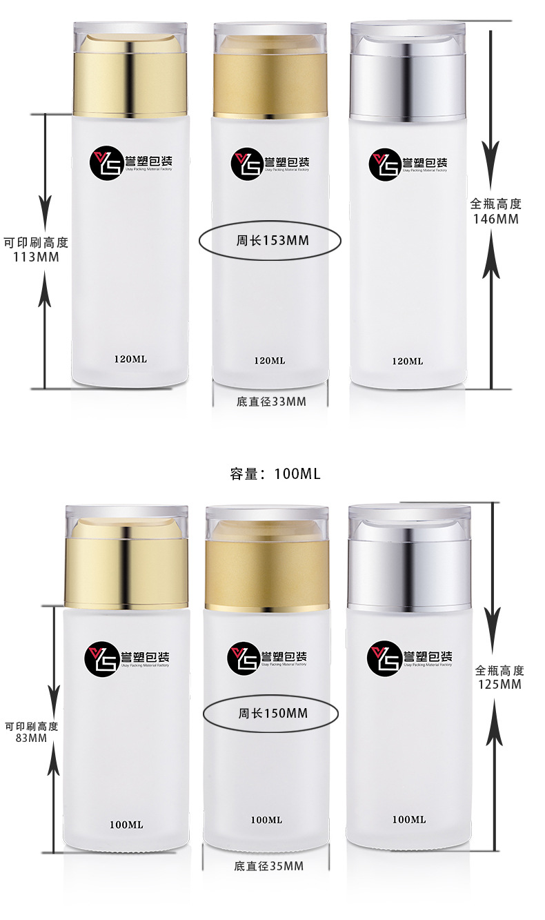 广州誉塑包装厂家直销化妆品玻璃瓶亚克力盖磨砂套装瓶系列分装瓶示例图10