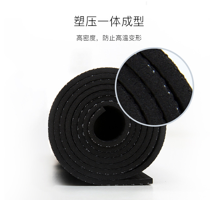 工厂热销高密度瑜伽垫德国黑垫同品质PVC瑜珈垫 瑜伽垫6MM厚瑜伽示例图3