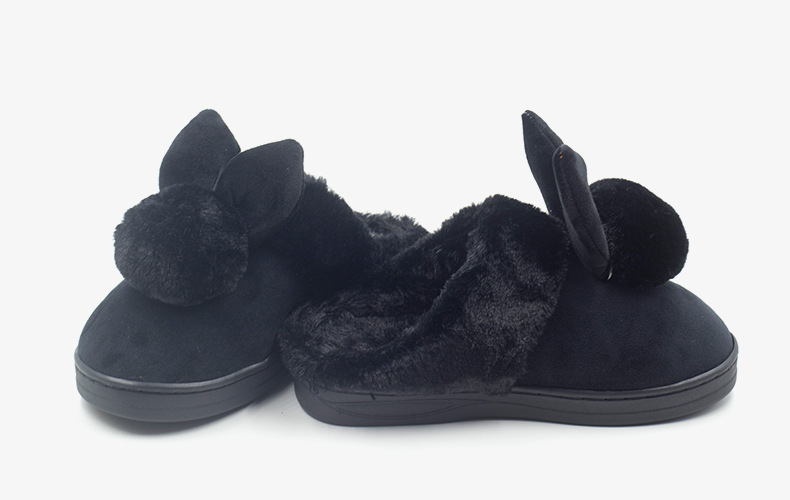 冬季保暖家居拖鞋厚底可爱兔耳朵全包跟棉拖鞋批发 厂家直销示例图30