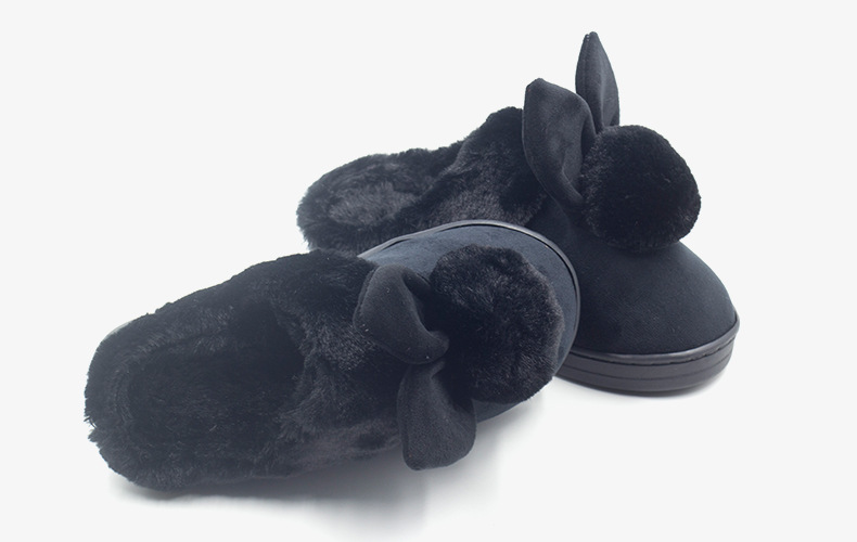 冬季保暖家居拖鞋厚底可爱兔耳朵全包跟棉拖鞋批发 厂家直销示例图29