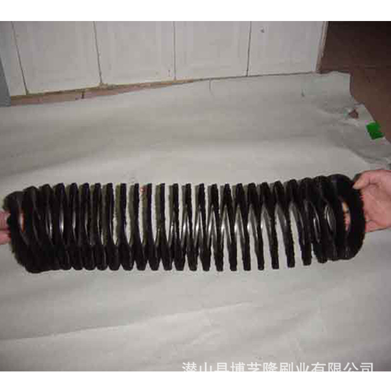 厂家直销尼龙丝弹簧刷 抛光刷辊 螺旋弹簧毛刷 外绕式弹簧刷示例图11