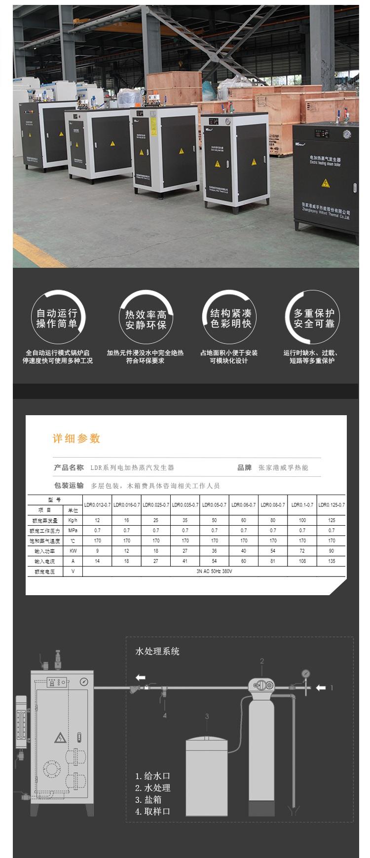 张家港威孚专业电锅炉厂家 12-360KW LDR电蒸汽发生器示例图1