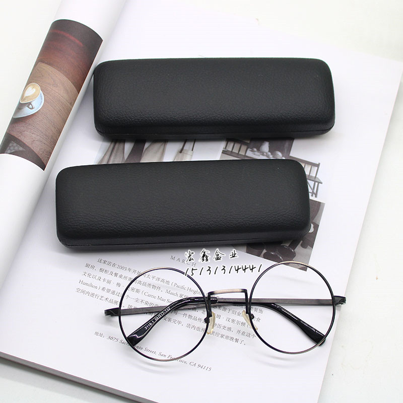 太阳眼镜盒时尚男女金属眼镜盒黑色荔枝纹眼镜盒厂家批发定制LOGO示例图56