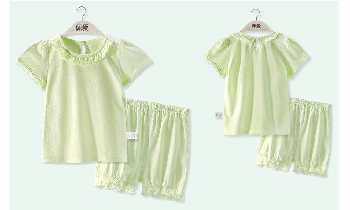 佩爱 婴儿竹纤维棉短袖套装女宝宝夏季t恤套装[余码110-120cm]示例图10
