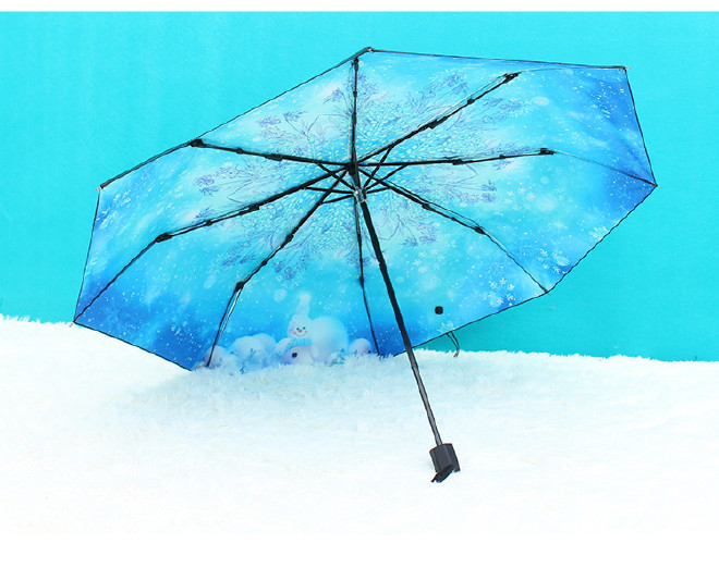 定制雨伞 原创意小清新女生遮阳伞 黑胶防晒紫外线三折叠太阳伞示例图10