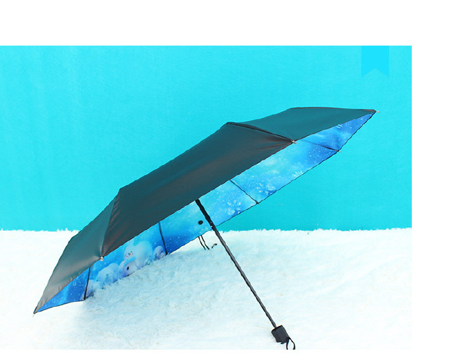 定制雨伞 原创意小清新女生遮阳伞 黑胶防晒紫外线三折叠太阳伞示例图14