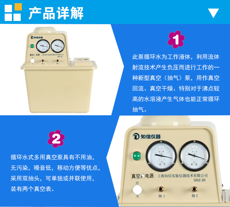 上海知信循环水真空泵SHZ－III水循环真空泵循环水式真空泵示例图3