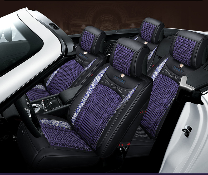 紫风铃秋冬新款四季通用皮革汽车座垫英朗比亚迪F3冰丝全包围坐垫示例图41