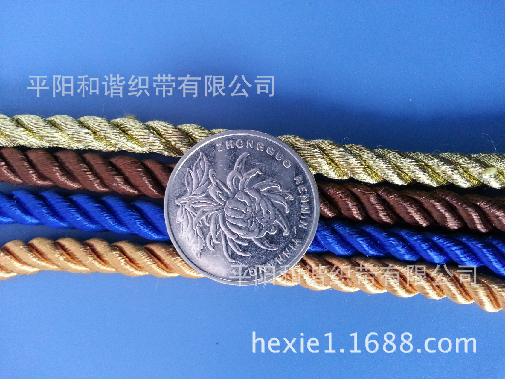 【和谐织带】专业生产手提三股扭绳，卡头手挽绳示例图2