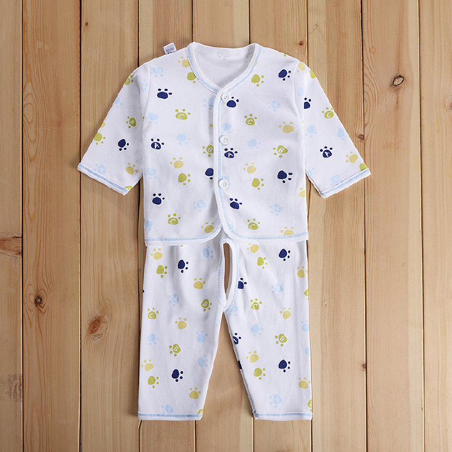新生儿衣服0-3个月 婴儿和尚服纯棉内衣春秋夏系扣长袖睡衣套装示例图9