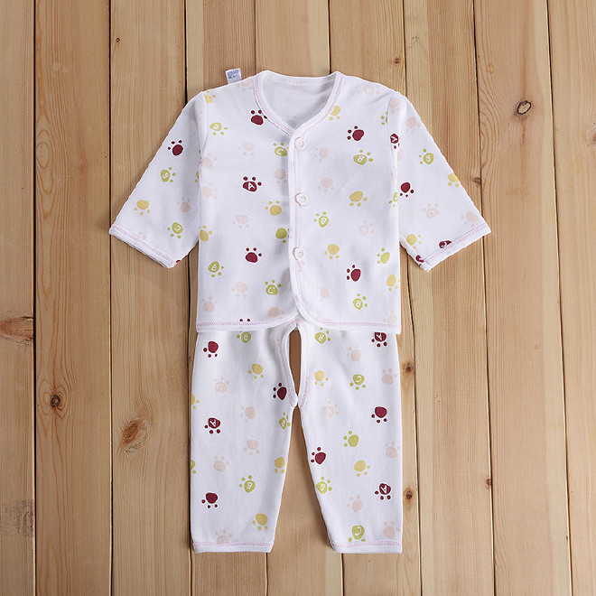 新生儿衣服0-3个月 婴儿和尚服纯棉内衣春秋夏系扣长袖睡衣套装示例图5