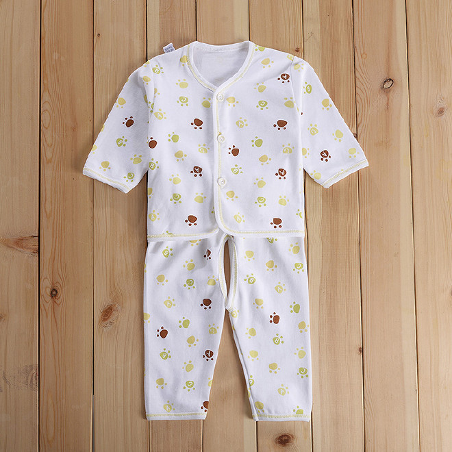 新生儿衣服0-3个月 婴儿和尚服纯棉内衣春秋夏系扣长袖睡衣套装示例图4