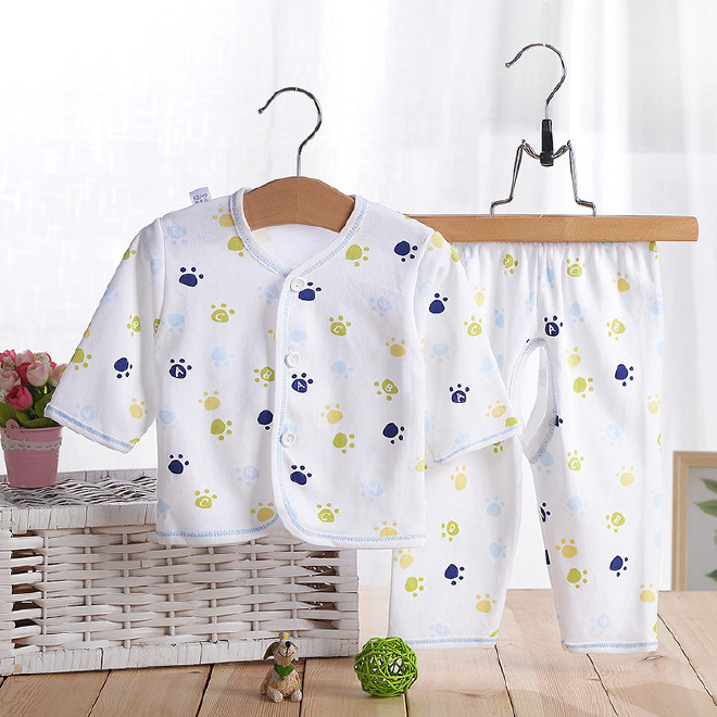 新生儿衣服0-3个月 婴儿和尚服纯棉内衣春秋夏系扣长袖睡衣套装示例图11