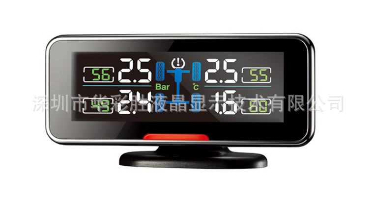 轮胎温度气压实时监控 无线汽车胎压监测仪LCD液晶屏示例图3